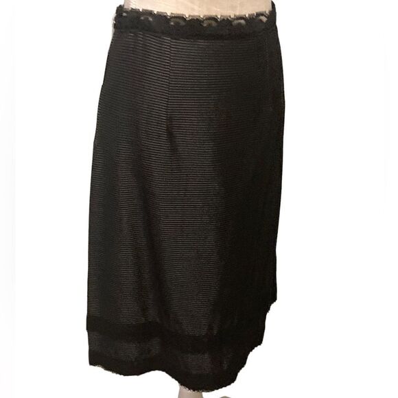 Vintage 80’s black pinstriped Skirt Small - Picture 2 of 5